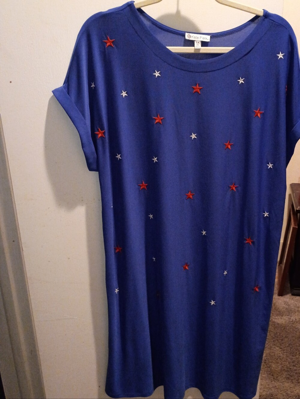 Blue Star Embellished T-Shirt Dress